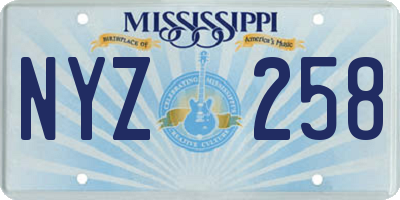 MS license plate NYZ258