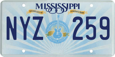MS license plate NYZ259
