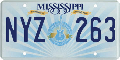 MS license plate NYZ263