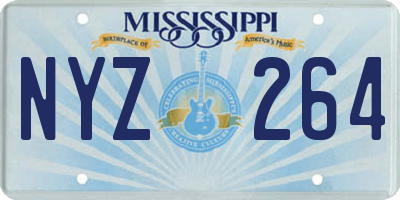 MS license plate NYZ264