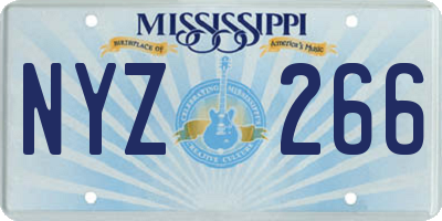 MS license plate NYZ266