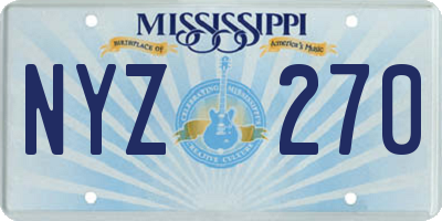 MS license plate NYZ270
