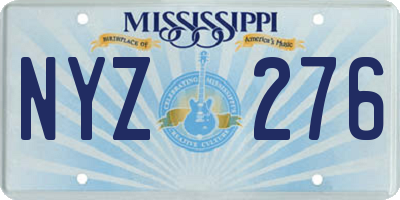 MS license plate NYZ276