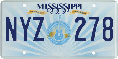 MS license plate NYZ278