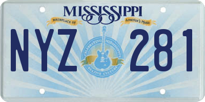 MS license plate NYZ281