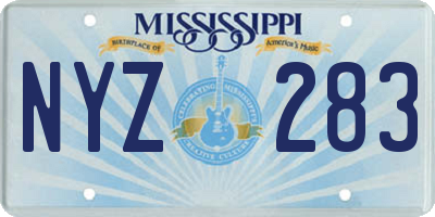 MS license plate NYZ283