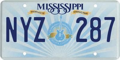 MS license plate NYZ287