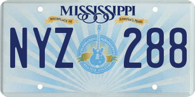 MS license plate NYZ288