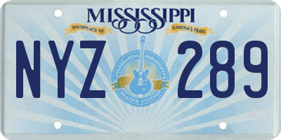MS license plate NYZ289