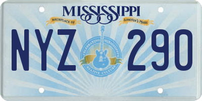MS license plate NYZ290