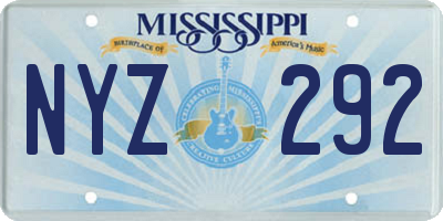 MS license plate NYZ292