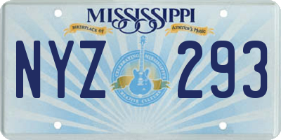 MS license plate NYZ293