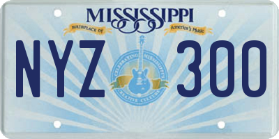 MS license plate NYZ300