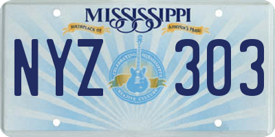 MS license plate NYZ303