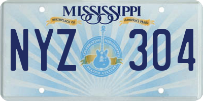 MS license plate NYZ304