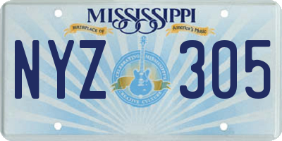 MS license plate NYZ305