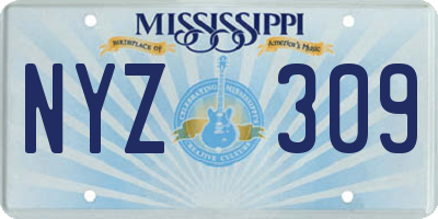 MS license plate NYZ309