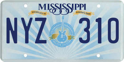 MS license plate NYZ310