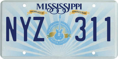 MS license plate NYZ311