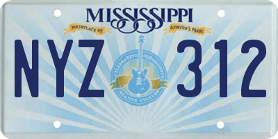 MS license plate NYZ312