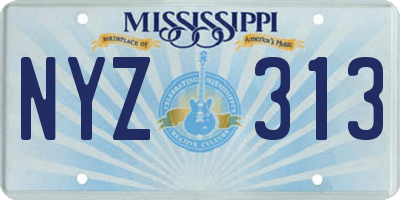 MS license plate NYZ313