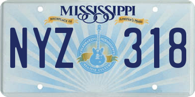 MS license plate NYZ318