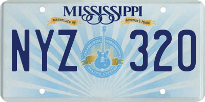MS license plate NYZ320