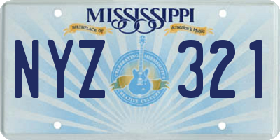 MS license plate NYZ321