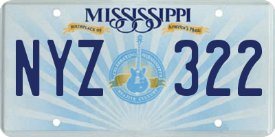 MS license plate NYZ322