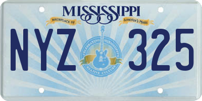 MS license plate NYZ325