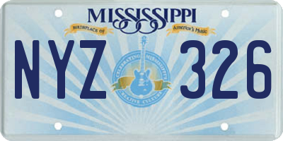 MS license plate NYZ326