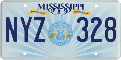 MS license plate NYZ328