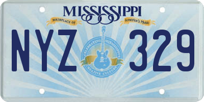 MS license plate NYZ329