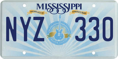 MS license plate NYZ330