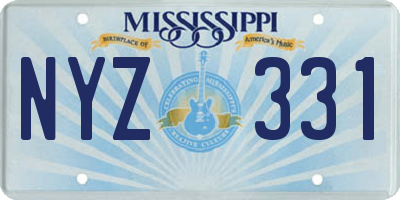 MS license plate NYZ331