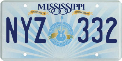 MS license plate NYZ332