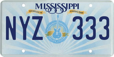 MS license plate NYZ333
