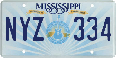 MS license plate NYZ334