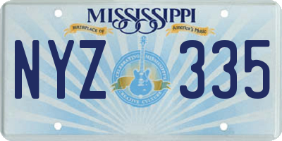 MS license plate NYZ335