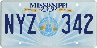MS license plate NYZ342