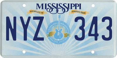 MS license plate NYZ343