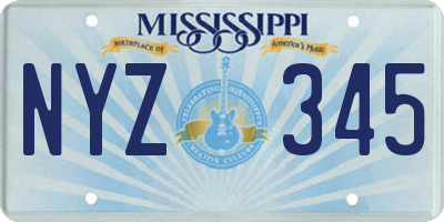 MS license plate NYZ345