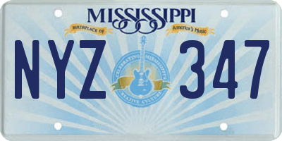 MS license plate NYZ347