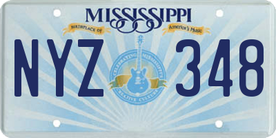 MS license plate NYZ348