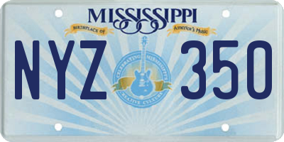 MS license plate NYZ350