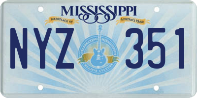 MS license plate NYZ351