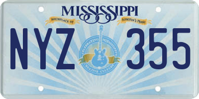 MS license plate NYZ355