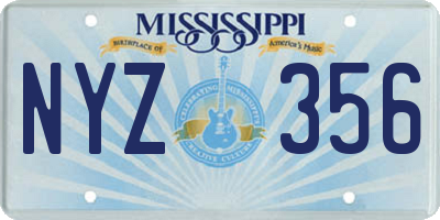 MS license plate NYZ356
