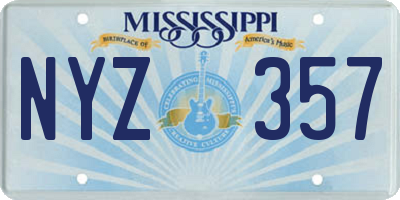 MS license plate NYZ357