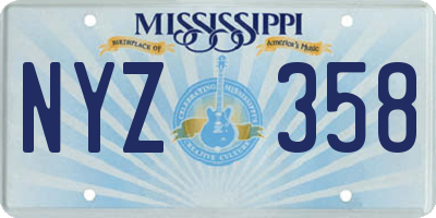 MS license plate NYZ358